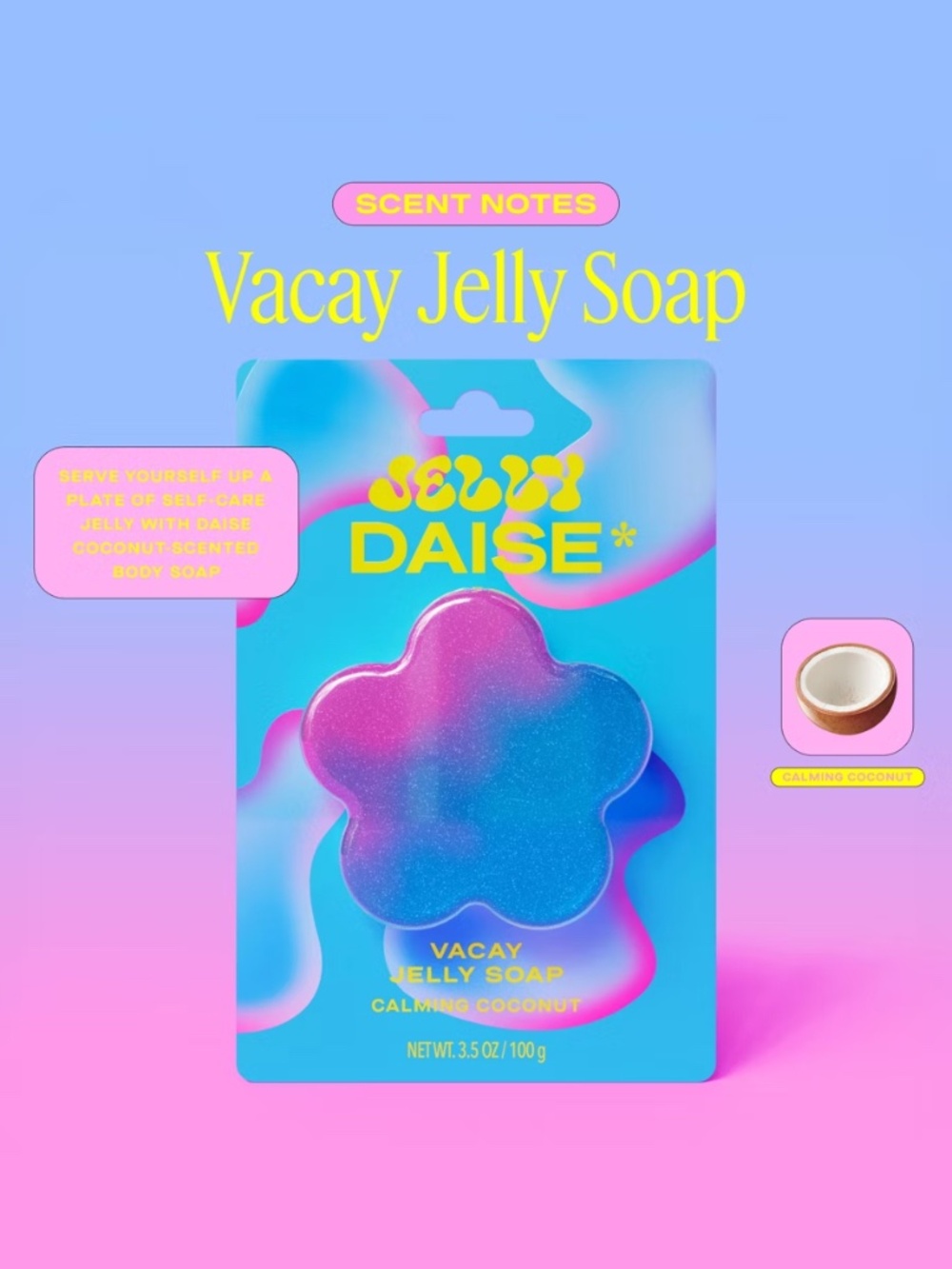 DAISE Beauty Vacay Jelly Soap Calming Coconut Flower Shape Bar - Picture 3 of 4